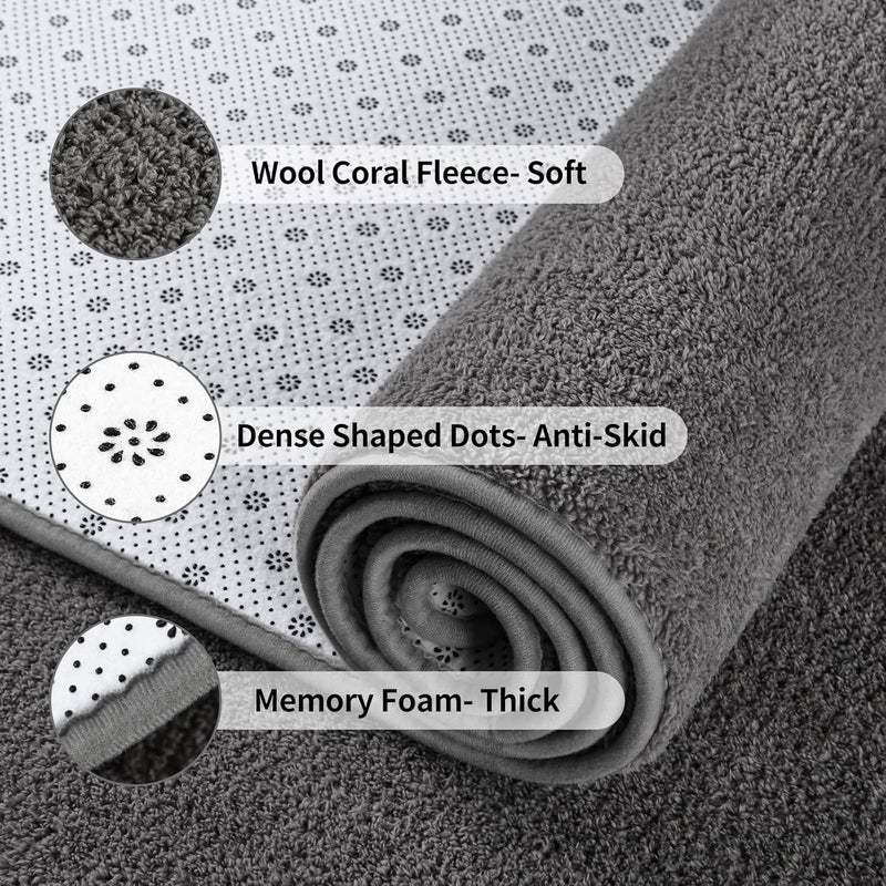 FlyDOIT Area Rugs for Bedroom Living Room, 5x8 Dark Grey Super Soft Comfy Thickened Memory-Foam Indoor Carpets, Modern Aesthetic Minimalist Carpet for Boys Girls Adults Apartment Nursery Home Décor - Image 5